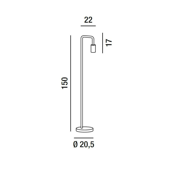 Perenz vector lampada da terra industrial metallo enero e ottone