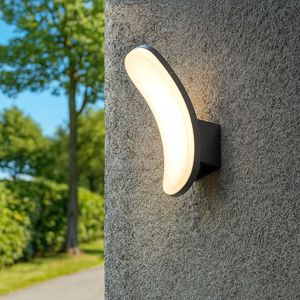 Applique da esterno design curvo grafite led 15w 3000k