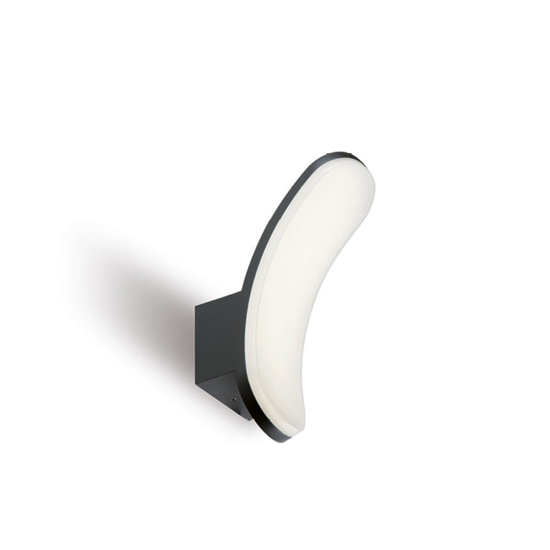 Applique da esterno design curvo grafite led 15w 3000k