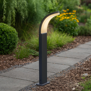Lampione per esterno design curvo grafite led 15w 3000k ip65