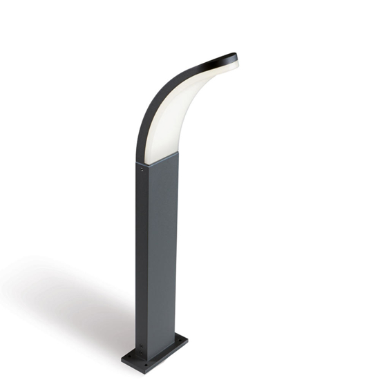 Lampione per esterno design curvo grafite led 15w 3000k ip65