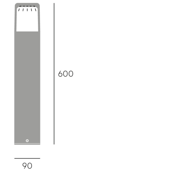 Lampione per esterni moderno grafite led 13w 3000k ip65