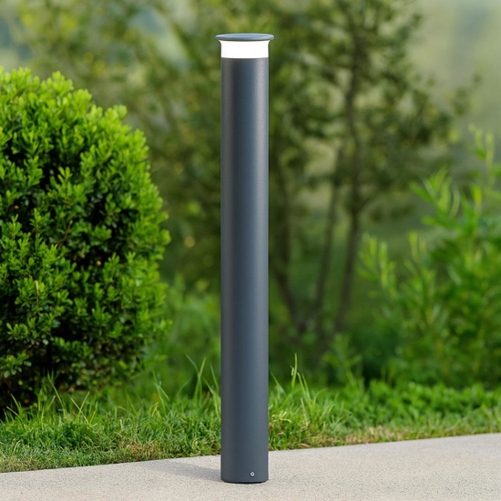 Lampione da esterno led 9w 4000k paletto grafite 80cm ip65