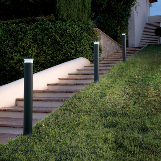 Lampione da esterno led 9w 4000k paletto grafite 80cm ip65