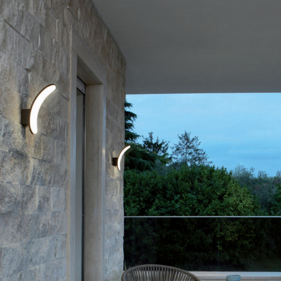 Applique da esterno balcone curva grafite led 15w 4000k ip65