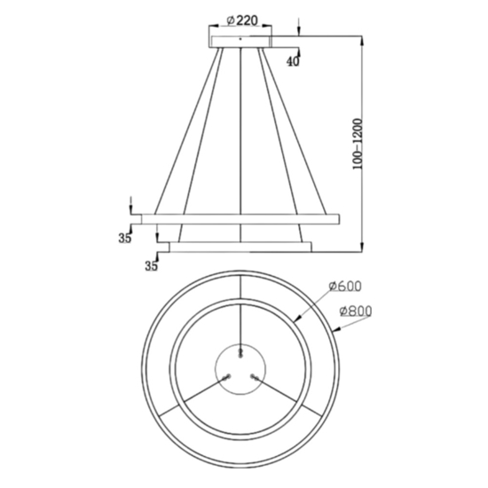 Maytoni rim lampadario moderno rotondo per salotto led 4000k