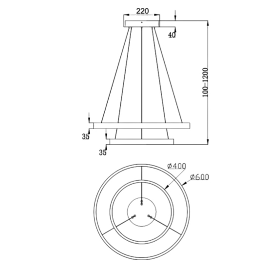 Maytoni rim lampadario per cucina moderna orientabile led 3000k