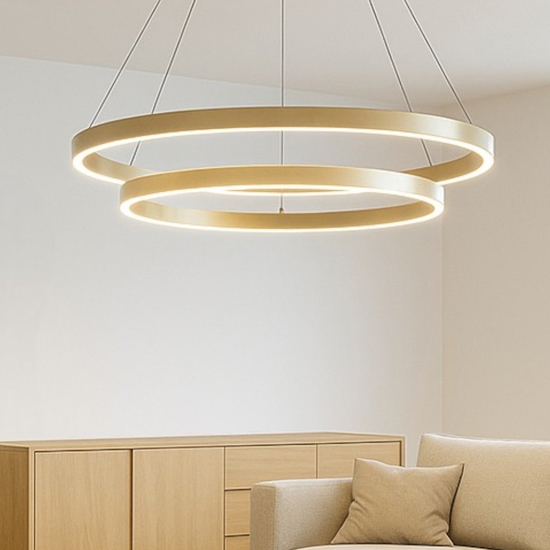 Maytoni rim lampadario moderno colore oro led 4000k orientabile