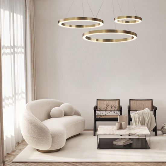 Maytoni saturno lampadario moderno circolare per salotto led 3500k