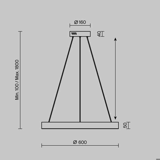 Maytoni saturno lampadario moderno circolare per salotto led 3500k