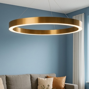 Maytoni saturno lampadario moderno tondo colore oro led 3500k