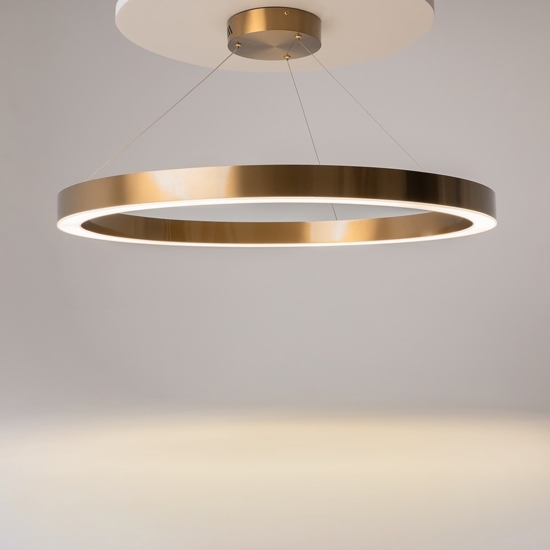 Maytoni saturno lampadario moderno tondo colore oro led 3500k