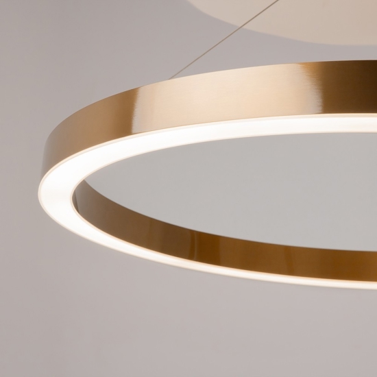 Maytoni saturno lampadario moderno tondo colore oro led 3500k