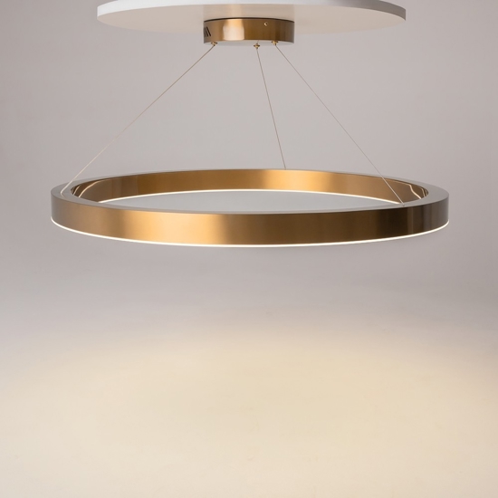 Maytoni saturno lampadario moderno tondo colore oro led 3500k