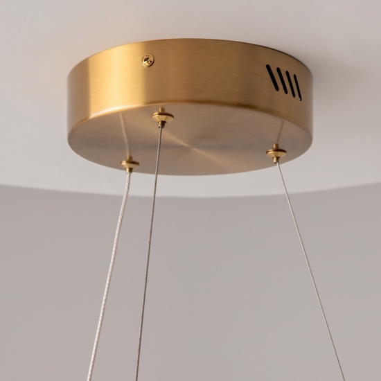 Maytoni saturno lampadario moderno tondo colore oro led 3500k