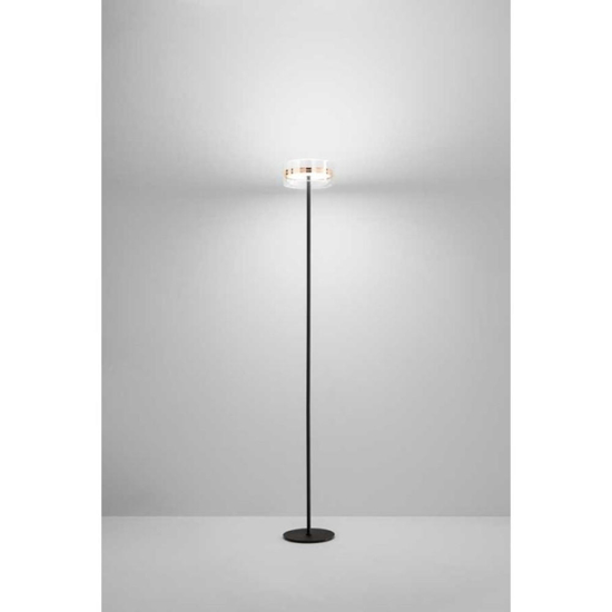 Piantana moderna da terra perenz aere vetro oro rosa led 3000k