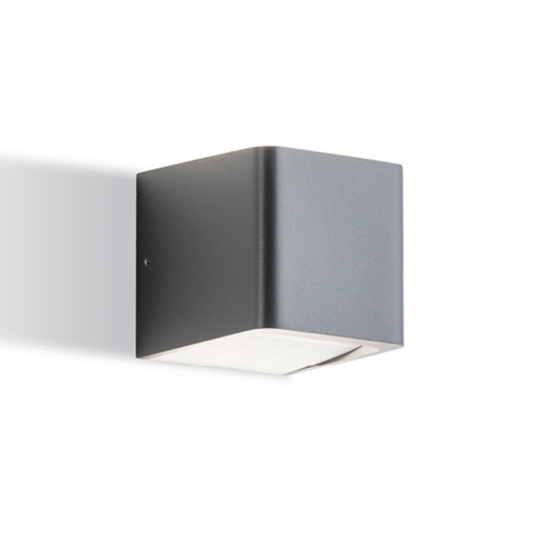 Applique da esterno cubo grafite led 13w 3000k biemissione ip65