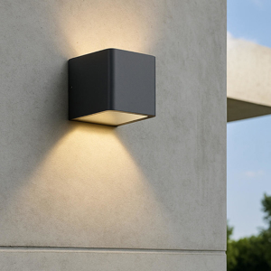 Applique da esterno cubo grafite biemissione led 13w 4000k ip65