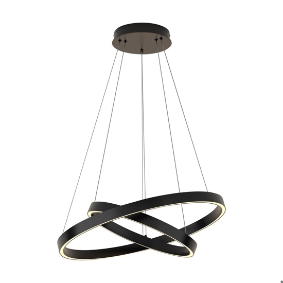 Maytoni rim lampadario moderno nero circolare led 3000k
