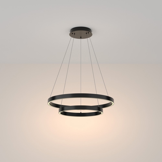 Maytoni rim lampadario moderno nero circolare led 3000k