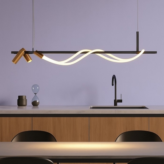 Maytoni tau lampadario da cucina led 3000k con 2 faretti