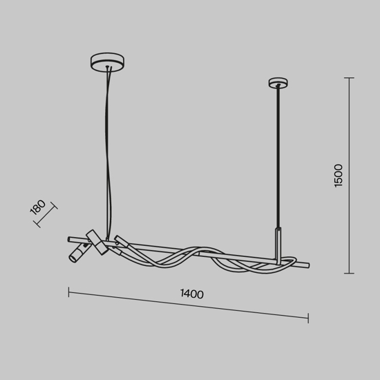 Maytoni tau lampadario da cucina led 3000k con 2 faretti