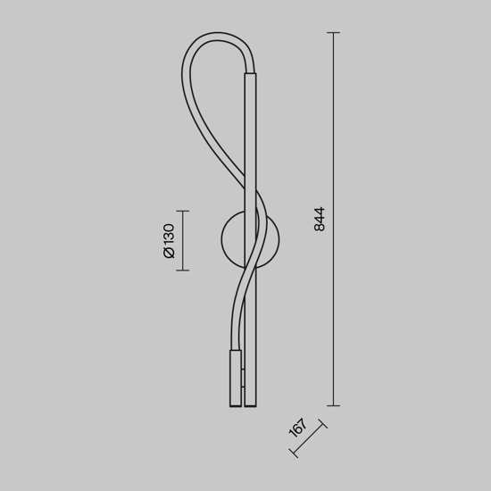 Maytoni tau applique da parete design particolare led 3000k
