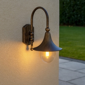 Cima ap1 applique da esterno classiche lanterne nero e oro antico ideal lux