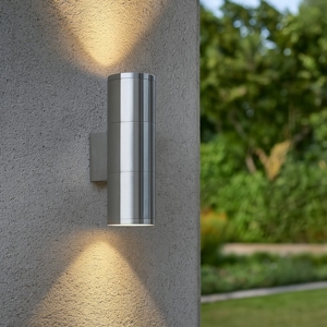 Gun ap2 small applique per esterno cilindro ip44 alluminio ideal lux