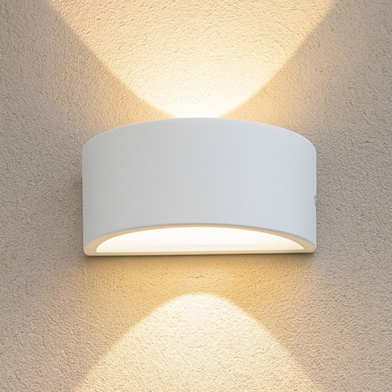 Rex-2 ap1 applique curvo bianco da esterno ip44 ideal lux