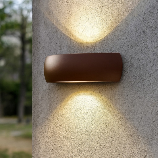 Giove ap1 ideal lux applique da esterno ip54 marrone design curvo