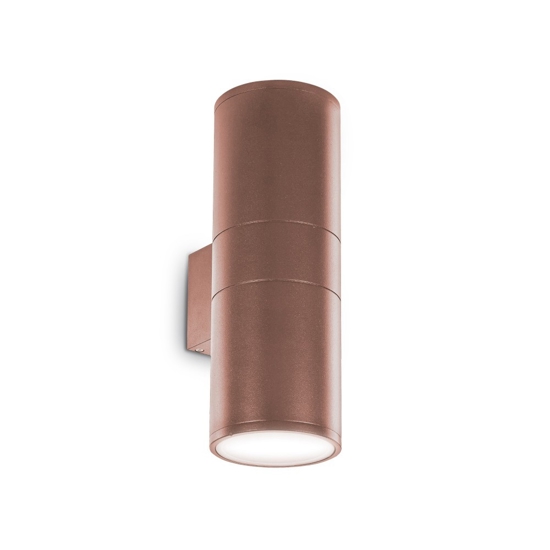 Gun ap2 big applique da esterno cilindro ip44 marrone ideal lux