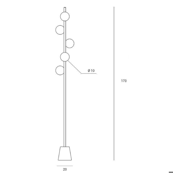 Miloox pomi sforzin lampada da terra moderna oro