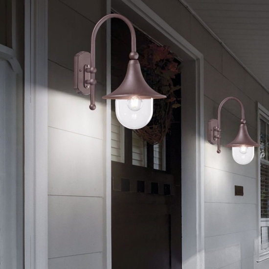 Cima ap1 applique lanterna da esterno marrone ideal lux