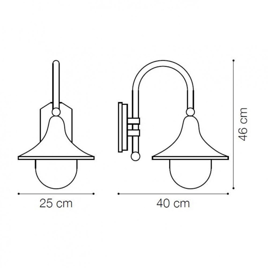 Cima ap1 applique lanterna da esterno marrone ideal lux