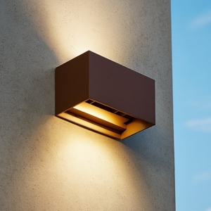 Atom ap d20 ideal lux applique da esterno orientabile ip54 corten marrone led 3000k