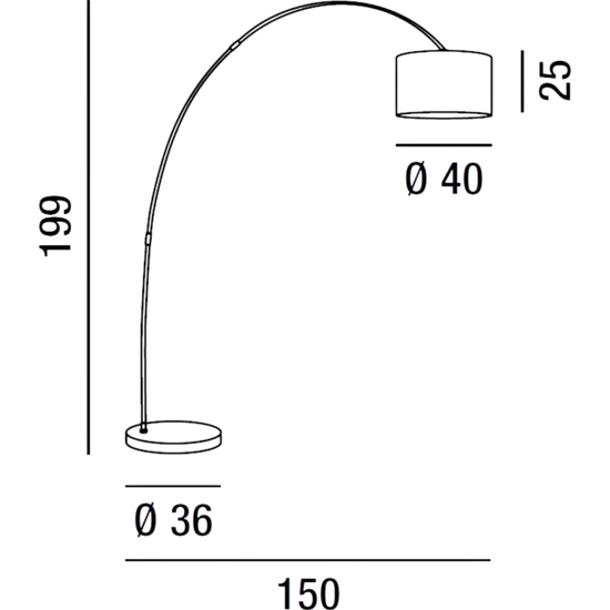 Lampada ad arco bianca moderna callisto perenz