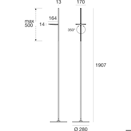 Kimia stilnovo lampada da terra led 25w 3000k bianca