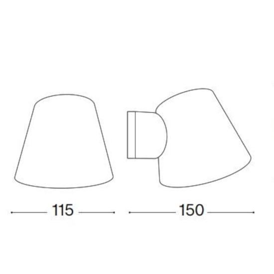 Gas ap1 ideal lux applique nero da esterno ip43 luce verso il basso