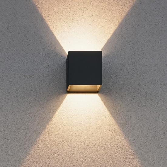 Rubik ap 4000k ideal lux applique cubo per esterno led 8,5w ip54 antracite