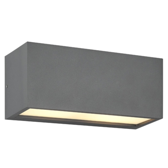 Applique rettangolare per esterni antracite moderna ip44