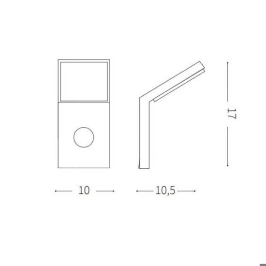 Style ap sensor applique da esterno antracite led 9w 4000k sensore di movimento
