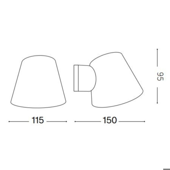 Ideal lux gas ap1 applique da esterno ip43 antracite illuminazione verso il basso