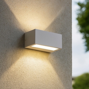 Twin ap1 ideal lux applique da esterno ip44 bianco rettengolare