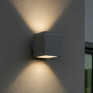 Snif ap1 square applique cubo per esterno grigio ideal lux