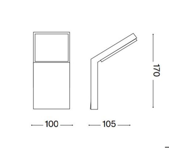 Ideal lux style pa applique illuminazione per esterno antracite led 9w 4000k