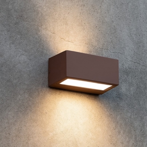 Twin ap1 ideal lux applique da esterno ip44 marrone rettangolare