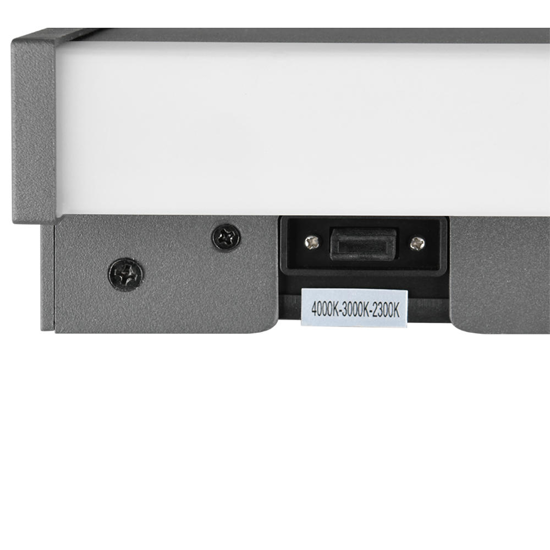 Applique da esterno antracite led 8w tricolor rettangolare ip54