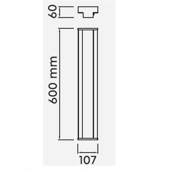 Applique da esterno antracite led 8w tricolor rettangolare ip54