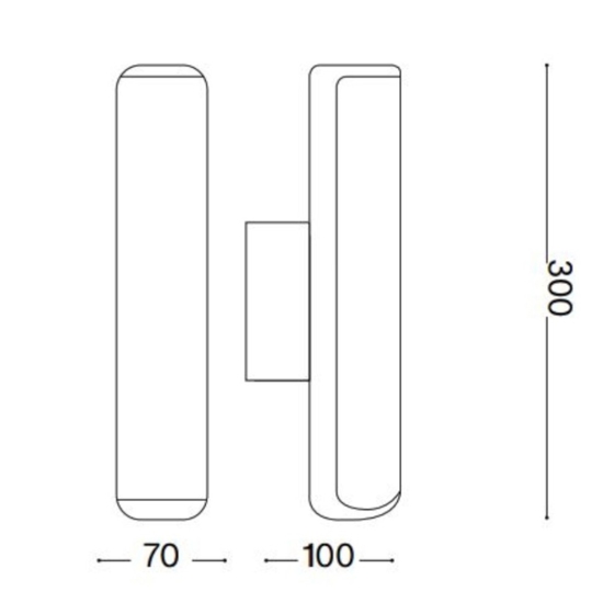 Etere ap 3000k ideal lux applique da esterno antracite ip44